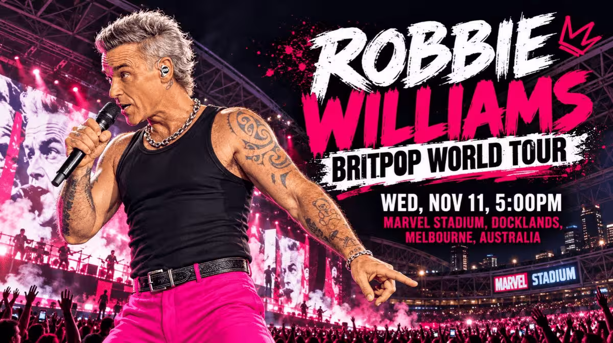 Robbie Williams BRITPOP World Tour Marvel Stadium Melbourne concert
