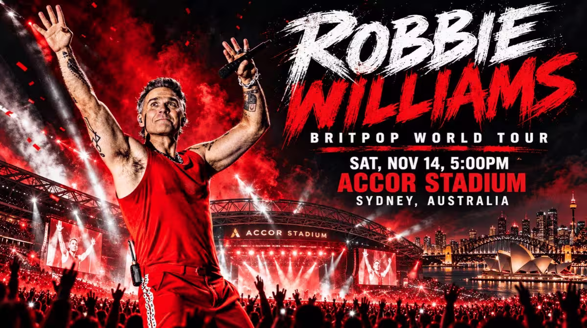 Robbie Williams BRITPOP World Tour Accor Stadium Sydney concert