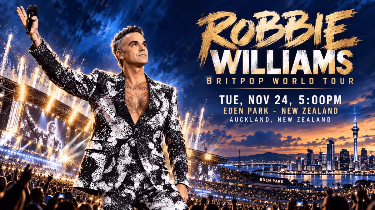 Robbie Williams BRITPOP World Tour Eden Park Auckland concert