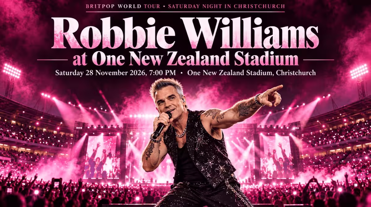 Robbie Williams BRITPOP World Tour One New Zealand Stadium Christchurch concert