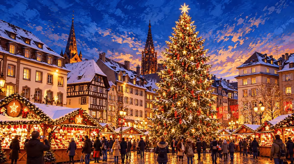 Christmas market at Place Kléber in Strasbourg